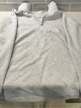 Light Gray / White Men’s Big N Tall Quarter-Zip Pullover